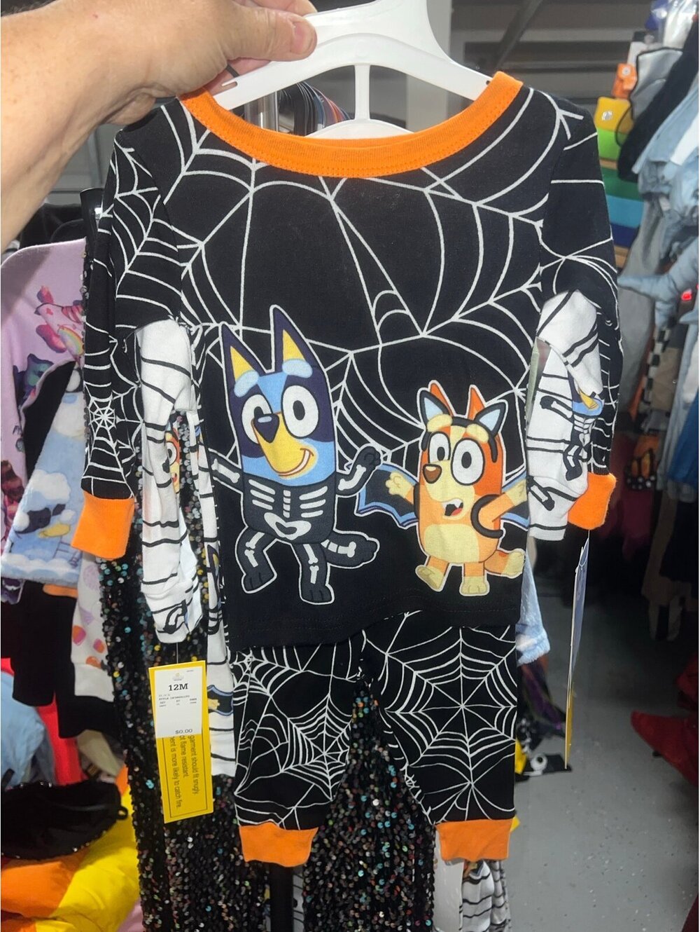 Kids Bluey Halloween Pajamas double pack size 12 months
